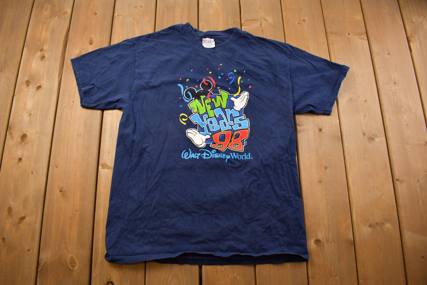 Vintage 1998 Disney World New Years T-Shirt / 90s Graphic Tee / Vintage Disney / Party Tee /