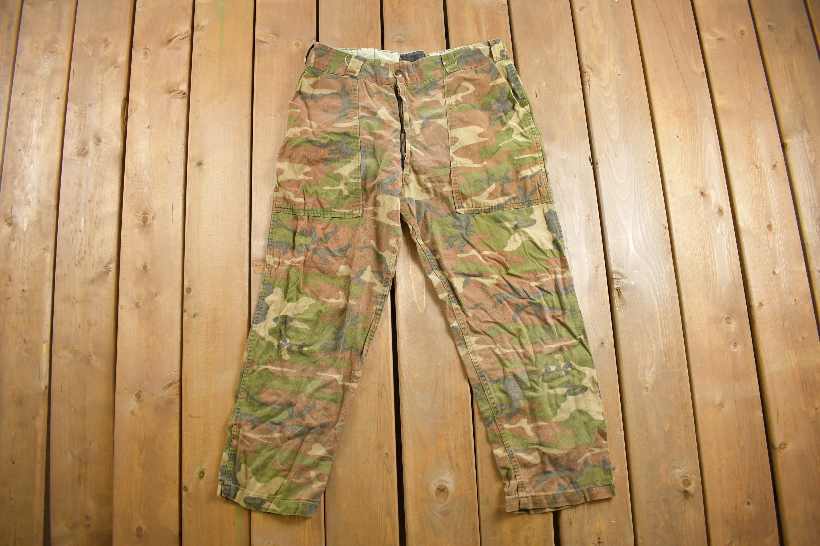 Vintage 1970s Lee Woodland Camo Hunting Pants Size 33 - 35 x 26