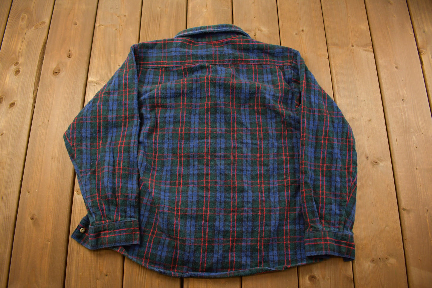 Vintage 1990s Five Brother Plaid Flannel Button Up Shirt / 1990s Button Up / Vintage Flannel / Plaid Shirt / Button Down