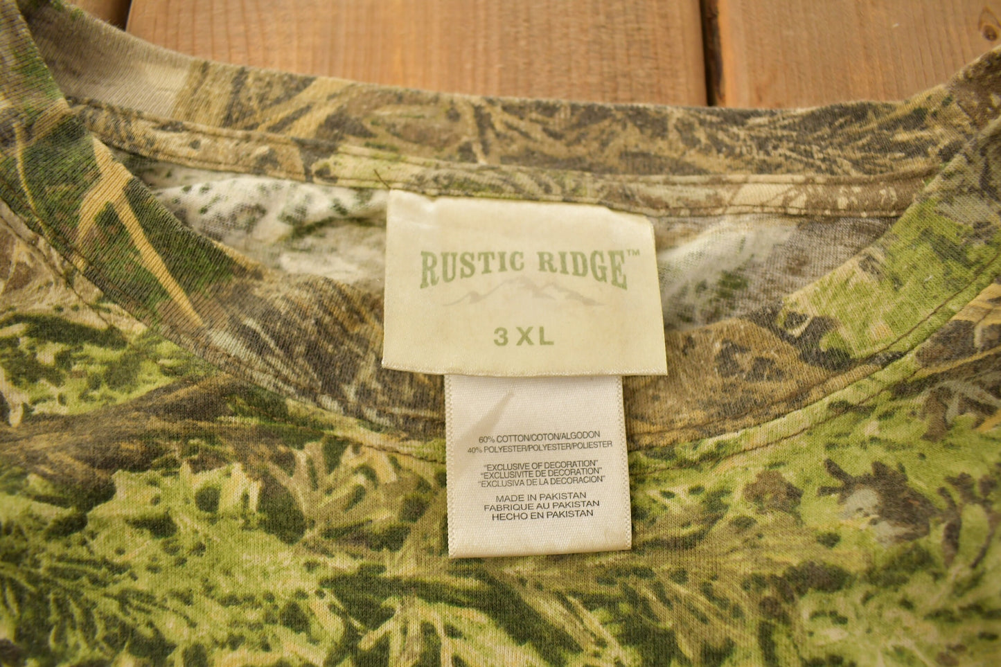 Vintage 1990s Rustic Ridge Camo Graphic T Shirt / Vintage T Shirt / Streetwear / Graphic Tee / Nature Tee / Camo