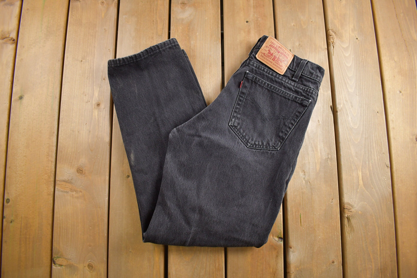 Vintage 1990s Levi's 550 Red Tab Denim Jeans Size 19 x 29 / Black / Vintage Denim  / Made In Canada / 90s Levi's