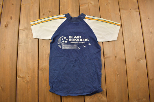 Vintage 1990s Blair Bombers Children's Graphic T Shirt / Vintage T Shirt / Streetwear / Graphic Tee / Made In USA / Children's Tee