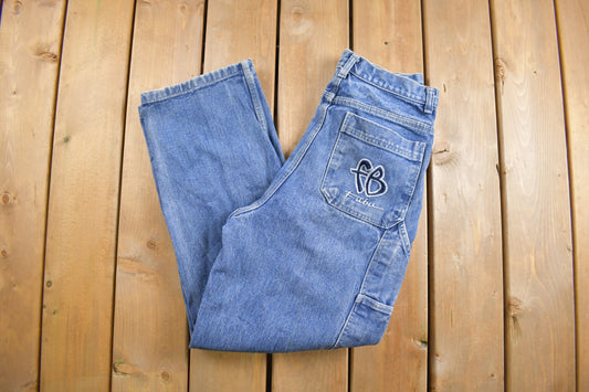 Vintage 1990s Fubu Denim Jeans Size 28 x 27.5 / Carpenter / Fubu Jeans / Embroidered / American Vintage / Workwear / Streetwear / 90s Pants