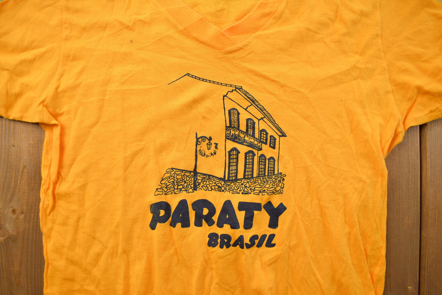 Vintage 1990s Party Brasil Graphic T Shirt / Vintage T Shirt / Streetwear / Graphic Tee / Single Stitch /