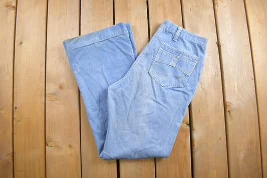 Vintage 1980s Baggy Flare Denim Jeans Size 32 x 31 / Flare Jeans / American Vintage / Workwear / Streetwear / 80s denim / 70s