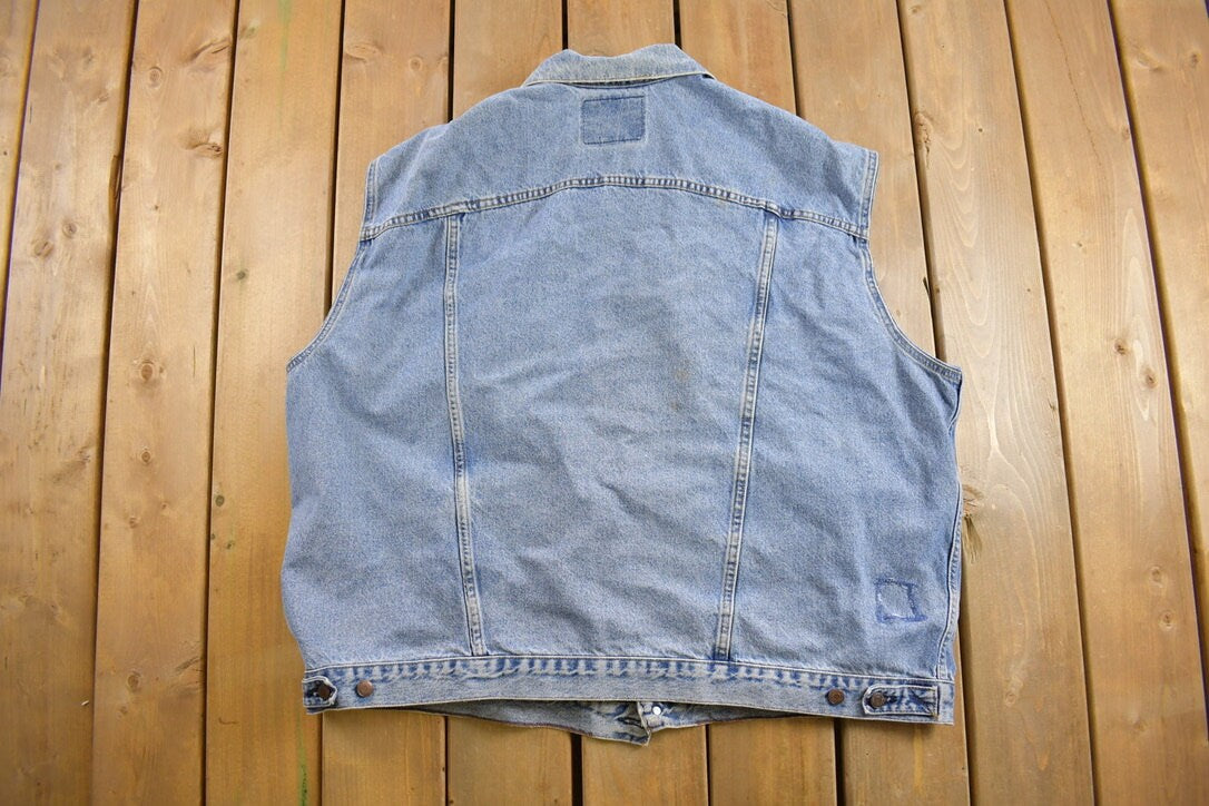 Vintage 1990s Levis Denim Jean Jacket Vest Size 4XL