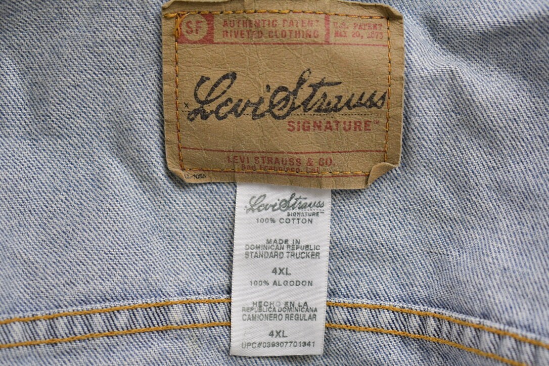 Vintage 1990s Levis Denim Jean Jacket Vest Size 4XL