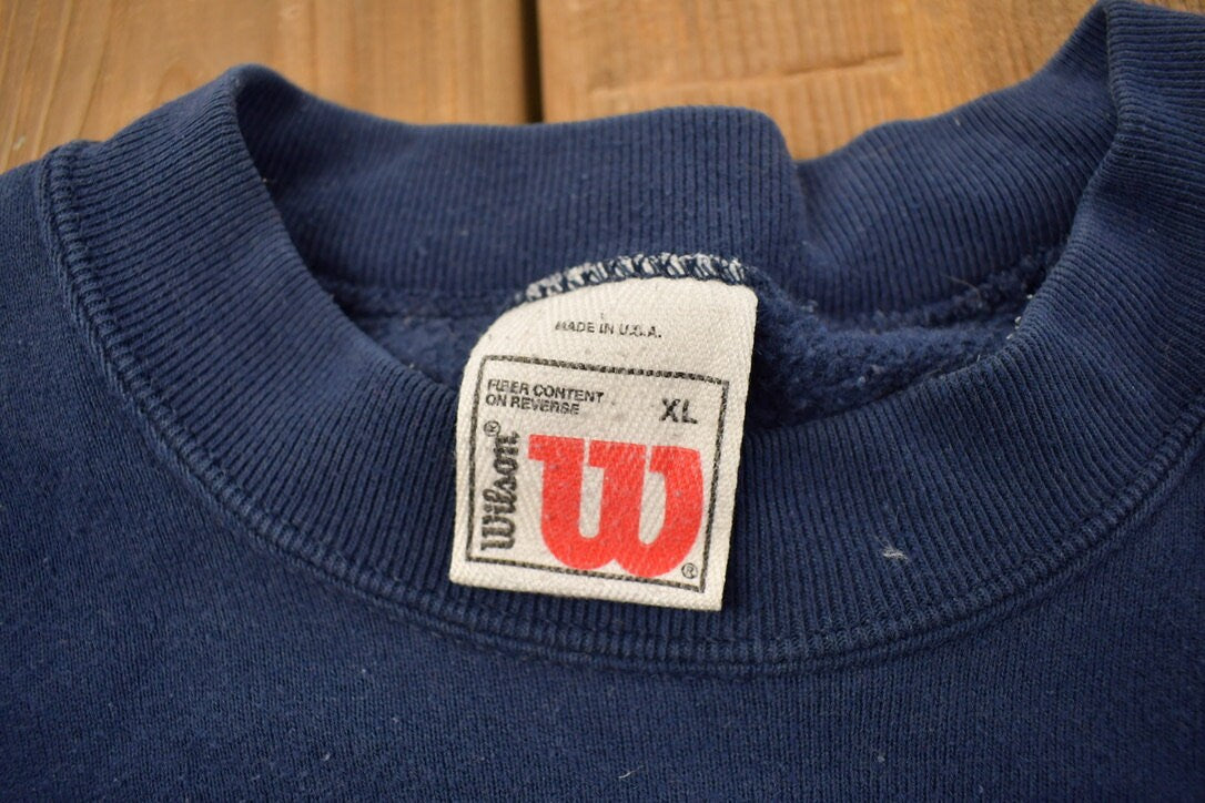 Vintage 1990s Wilson Logo Crewneck Sweatshirt / 90s Crewneck / Made In USA / Streetwear / Embroidered / Tennis / Vintage Sports