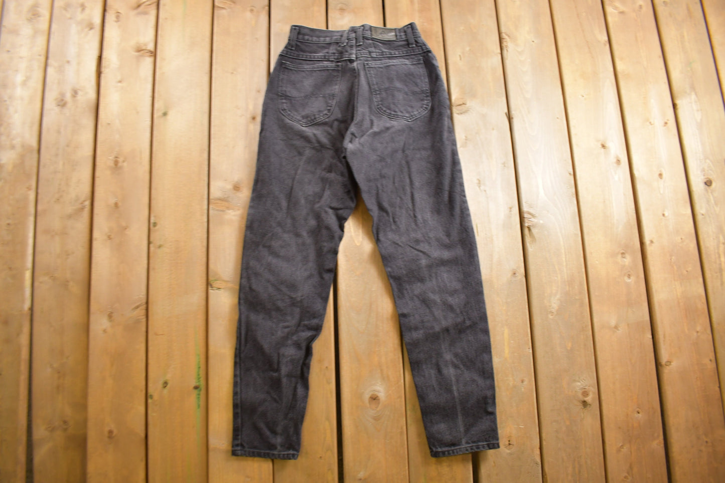 Vintage 1980s LEE Black Jeans Size 25 x 28 / Streetwear Fashion / Denim / Made In USA / 80s / 7 Medium