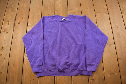 Vintage 1990s Blank Purple Crewneck Sweatshirt / 90s Crewneck / Vintage Sweater / Essential / Streetwear / 90s Blank