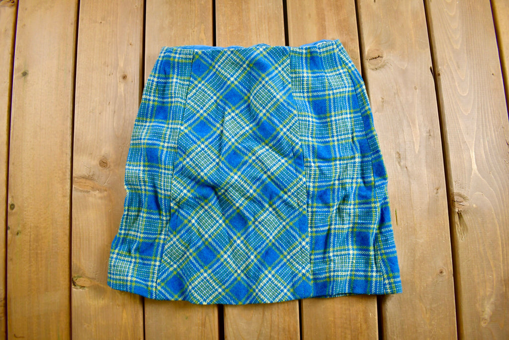 Vintage 1970s De Zigner Plaid Skirt Size 28 x 18.5