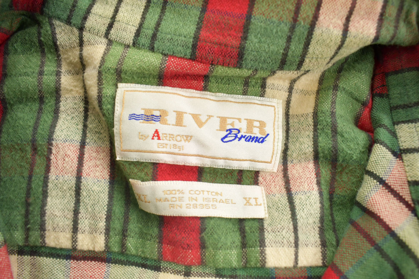 Vintage 1990s Riverbrand By Arrow Plaid Flannel Button Up Shirt / 1990s Button Up / Vintage Flannel / Plaid Shirt / Button Down