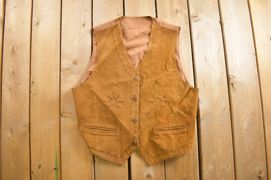 Vintage 1960s Timberwolf Suede Leather Western Vest