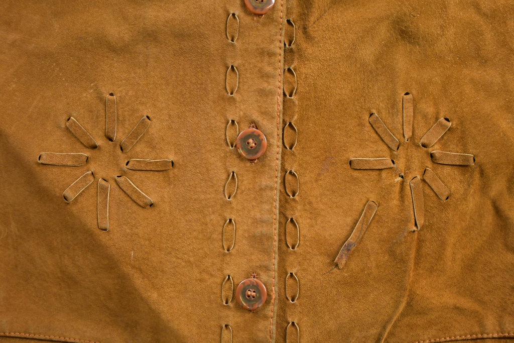 Vintage 1960s Timberwolf Suede Leather Western Vest