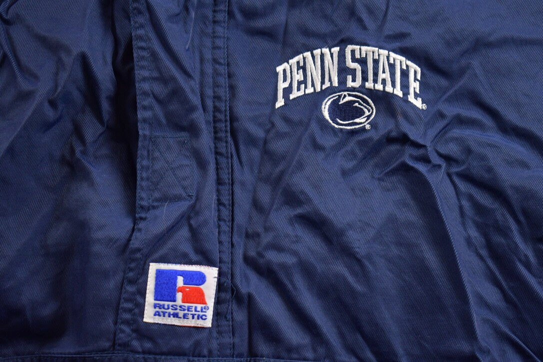 Vintage 1990s Penn State Russell Athletic Half Zip Windbreaker Jacket / Shell Jacket / Streetwear / Athleisure / NCAA / Collegiate