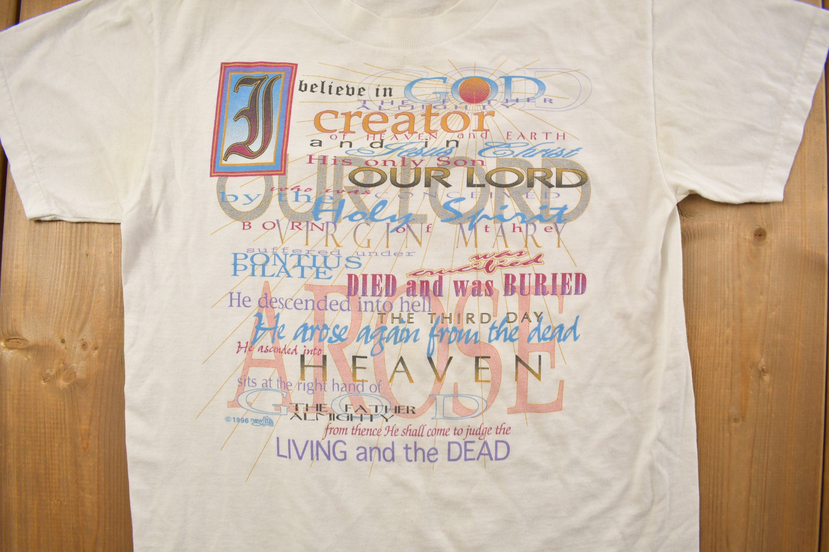 Vintage 1990s "Believe In God" Graphic T Shirt