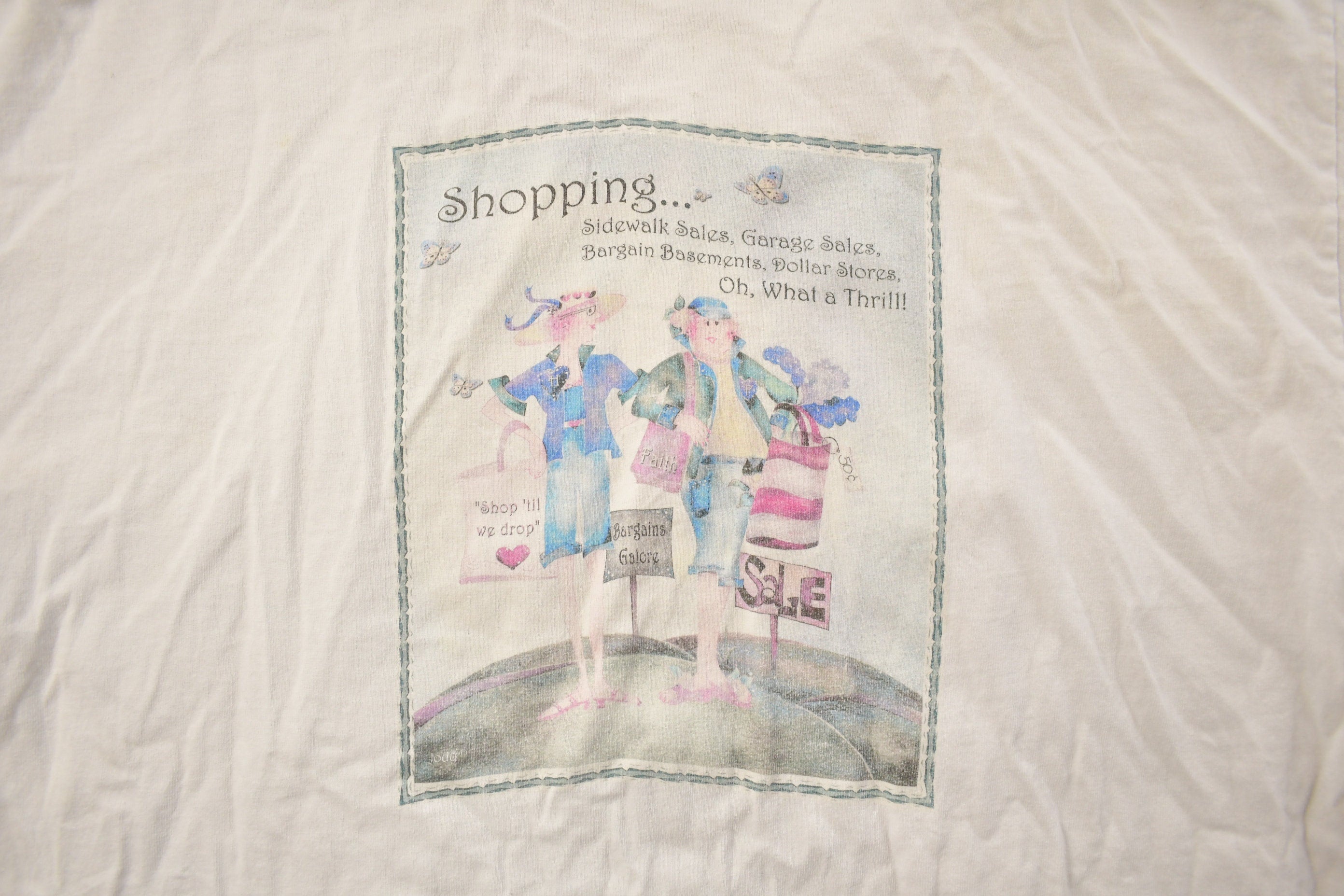 Vintage 1990s "Shopping... What A Thrill!" Graphic T Shirt