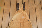 Vintage 1990s Carhartt Beige Double Knee Canvas Quilted Overalls