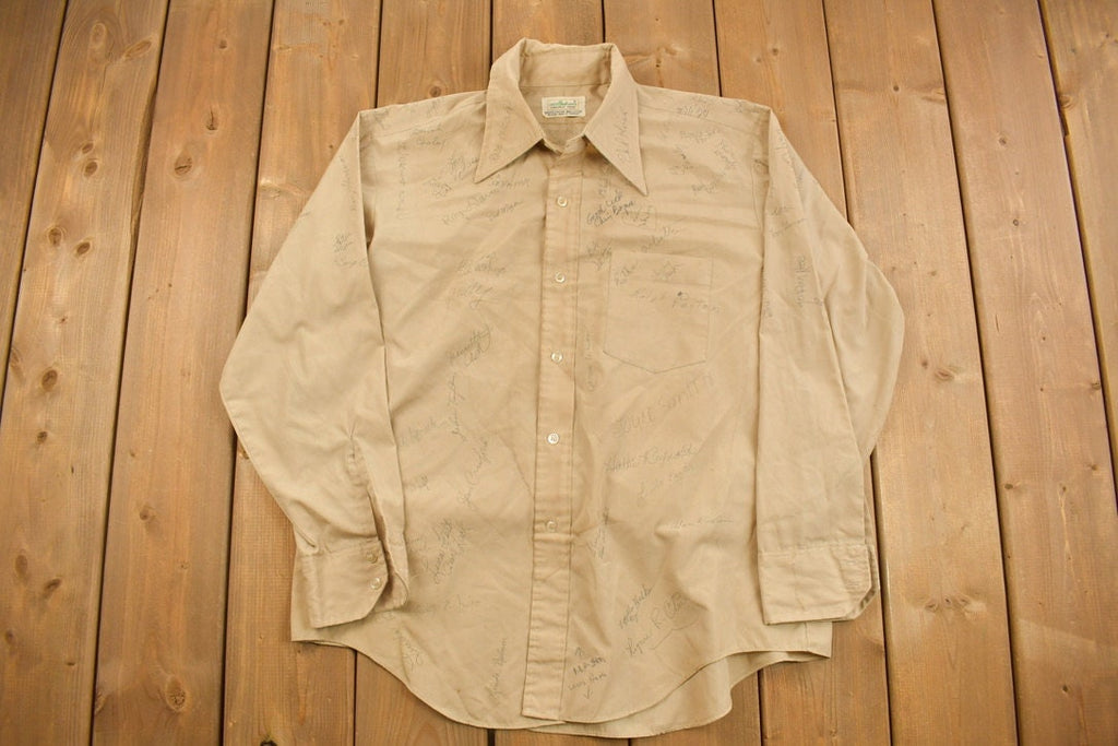 Vintage 1990 Matt Andrews Signed All Over Button Up Shirt