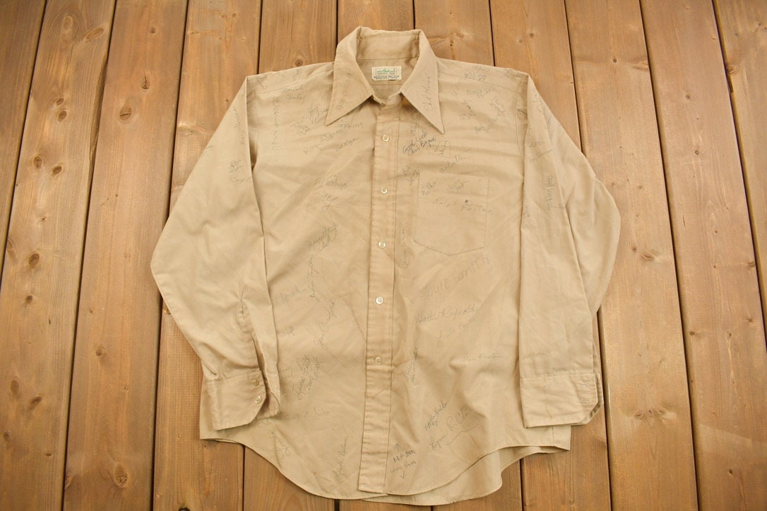 Vintage 1990 Matt Andrews Signed All Over Button Up Shirt