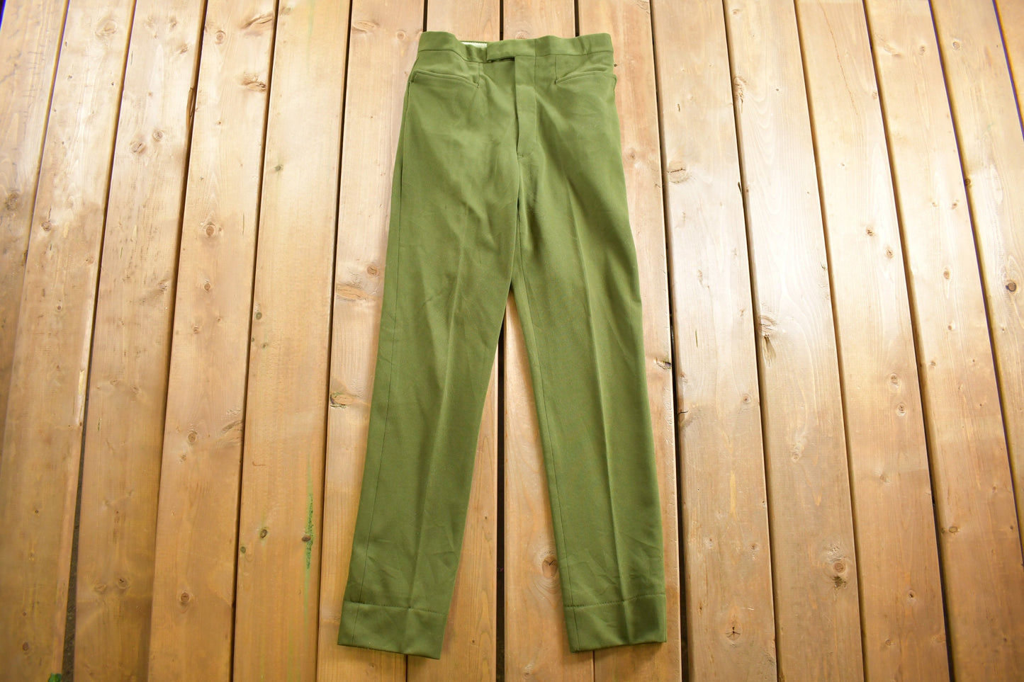 Vintage 1970s Pleated Trousers Size 28 x 30.5 / 70s Pants / Streetwear Fashion / True Vintage / 70s Slacks / Polyester Trousers