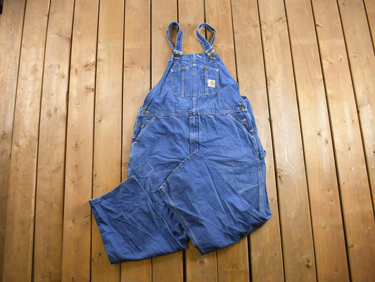 Vintage 1990s Carhartt Denim Jean Overalls Size 42 x 29.5 / Vintage Overalls / Vintage Carhartt / Vintage Workwear