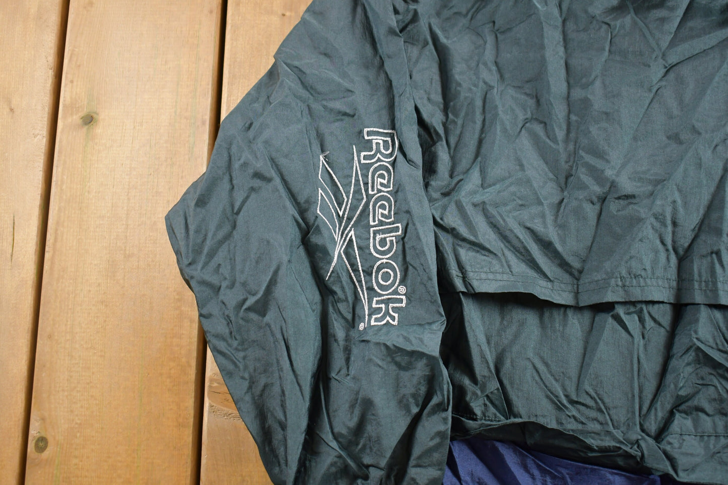 Vintage 1990s Reebok Full Zip Windbreaker Jacket / Embroidered / Athletic Spring Summer Sportswear / Streetwear / Athleisure / Big Logo