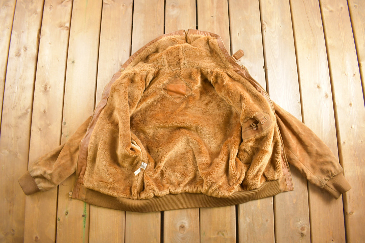 Vintage 1980s Sherpa Lined Suede Leather Jacket / Fall Outerwear / Leather Coat / Winter Outerwear / Suede Jacket / 80s Leather