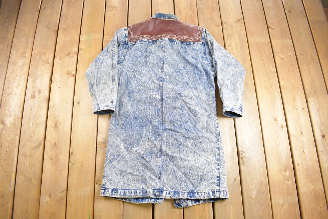 Vintage 1990s Long Denim Denim Jean Jacket