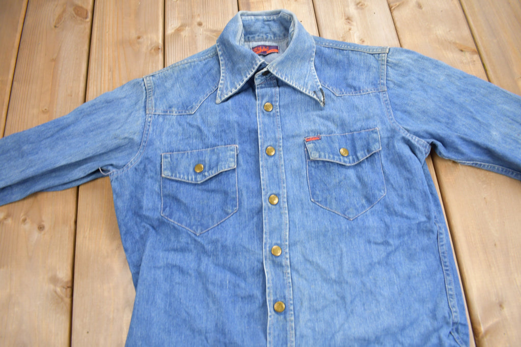 Vintage 1970s Land Hubber Denim Button Up Shirt