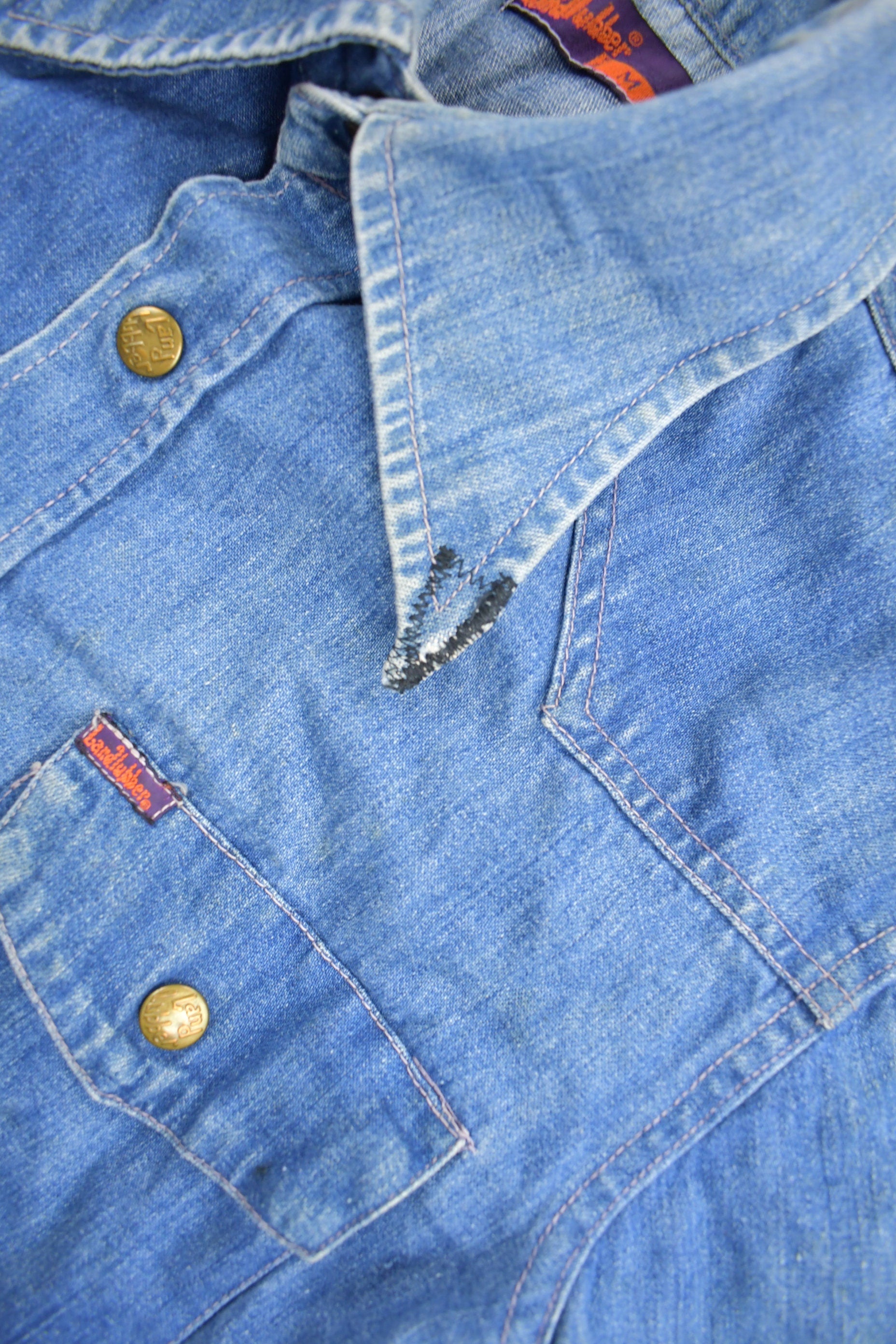 Vintage 1970s Land Hubber Denim Button Up Shirt