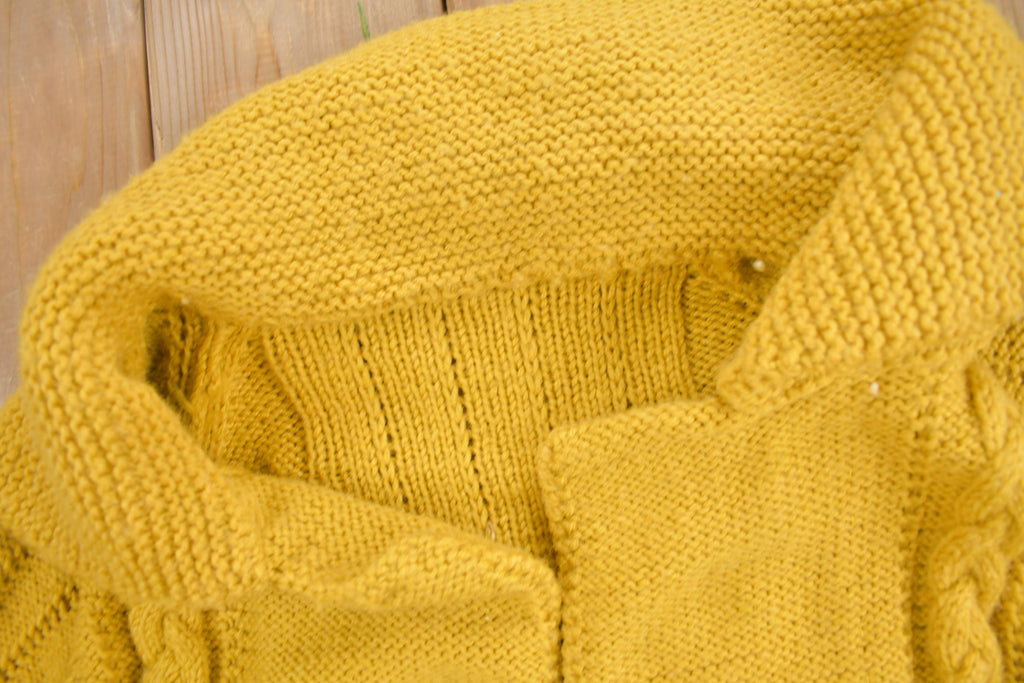 Vintage 1970s Collared Knit Cardigan Sweater