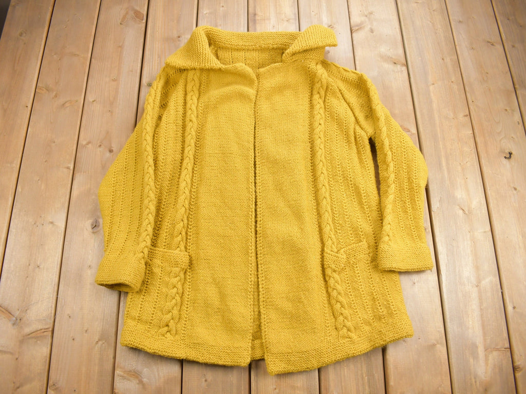 Vintage 1970s Collared Knit Cardigan Sweater