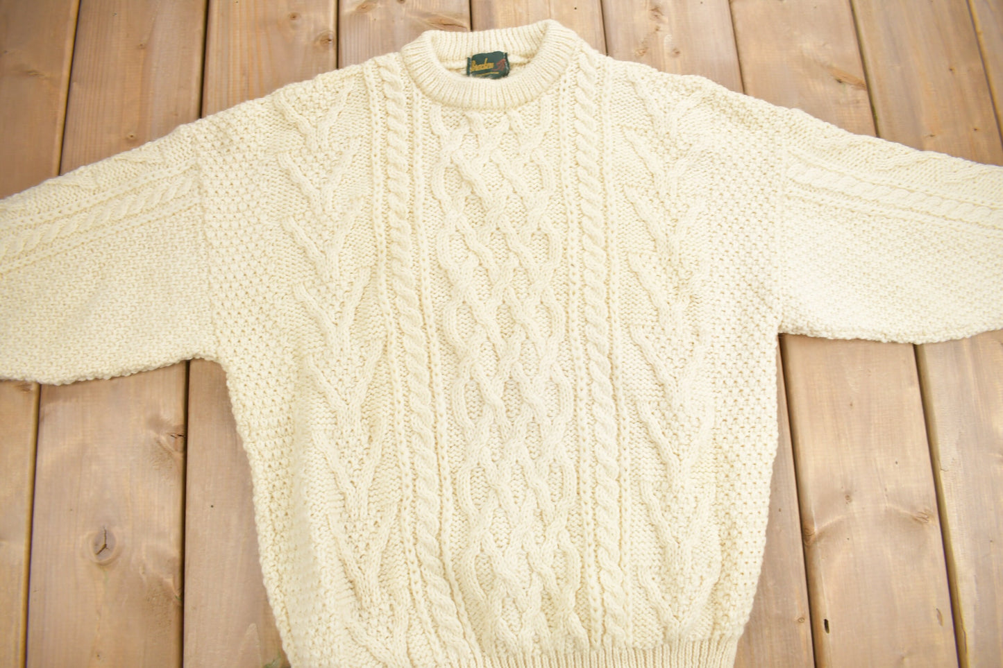 Vintage 1980s Bracken Country Wear Cable Knit Crewneck Sweater / Vintage Knit / Abstract Patterns / Outdoorsman