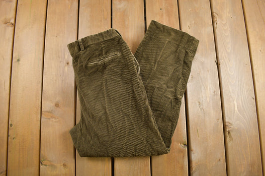 Vintage 1990's Corbin Olive Corduroy Trousers 31 x 28 / Vintage Corduroy Pants / American Vintage / Streetwear Fashion / Vintage Cords Pants