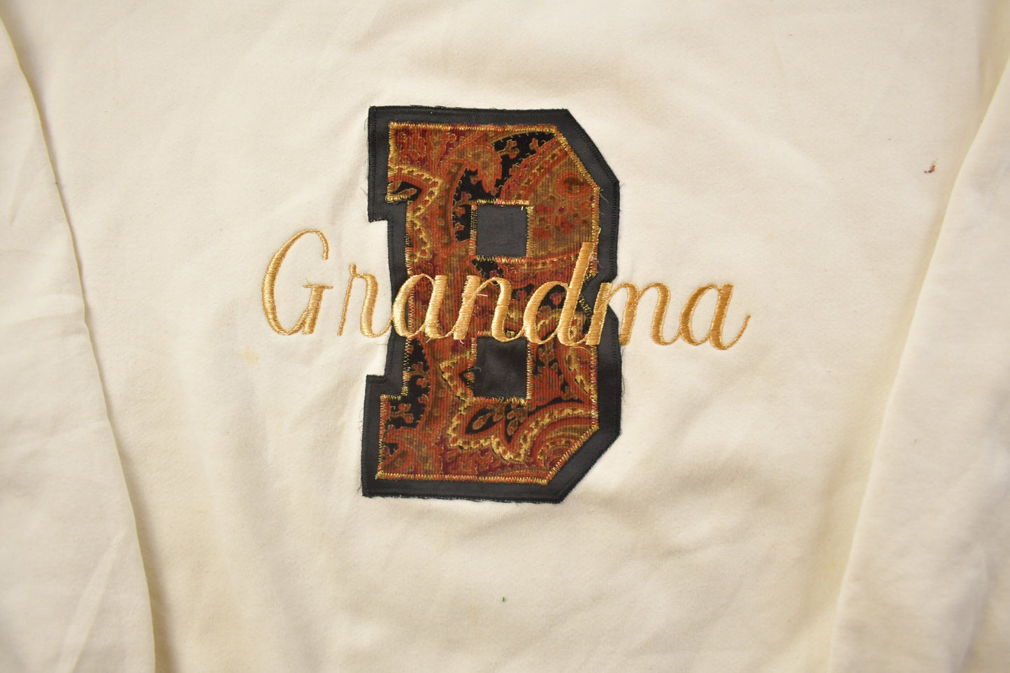 Vintage 1990s Grandma Crewneck Sweatshirt / 90s Crewneck / Made In USA / Streetwear / Embroidered