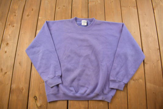 Vintage 1990s Tultex Purple Blank Crewneck Sweatshirt / 90s Crewneck / Made In USA / Essential / Streetwear / 90s Blank