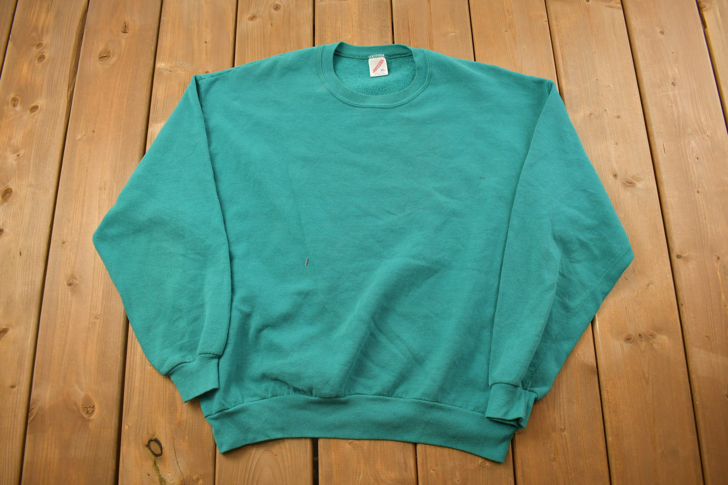 Vintage 1990s Jerzees Green Blank Crewneck Sweatshirt / 90s Crewneck / Made In USA / Essential / Streetwear / 90s Blank