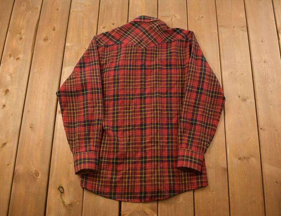 Vintage 1980s Lim's Shirts Plaid Flannel Button Up Shirt