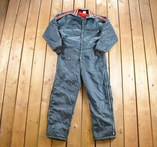 Vintage 1980s Davco Insulated Jumpsuit Size L / Vintage Coveralls / Workwear / Distressed Workwear / One Piece Work Suit / Made In USA