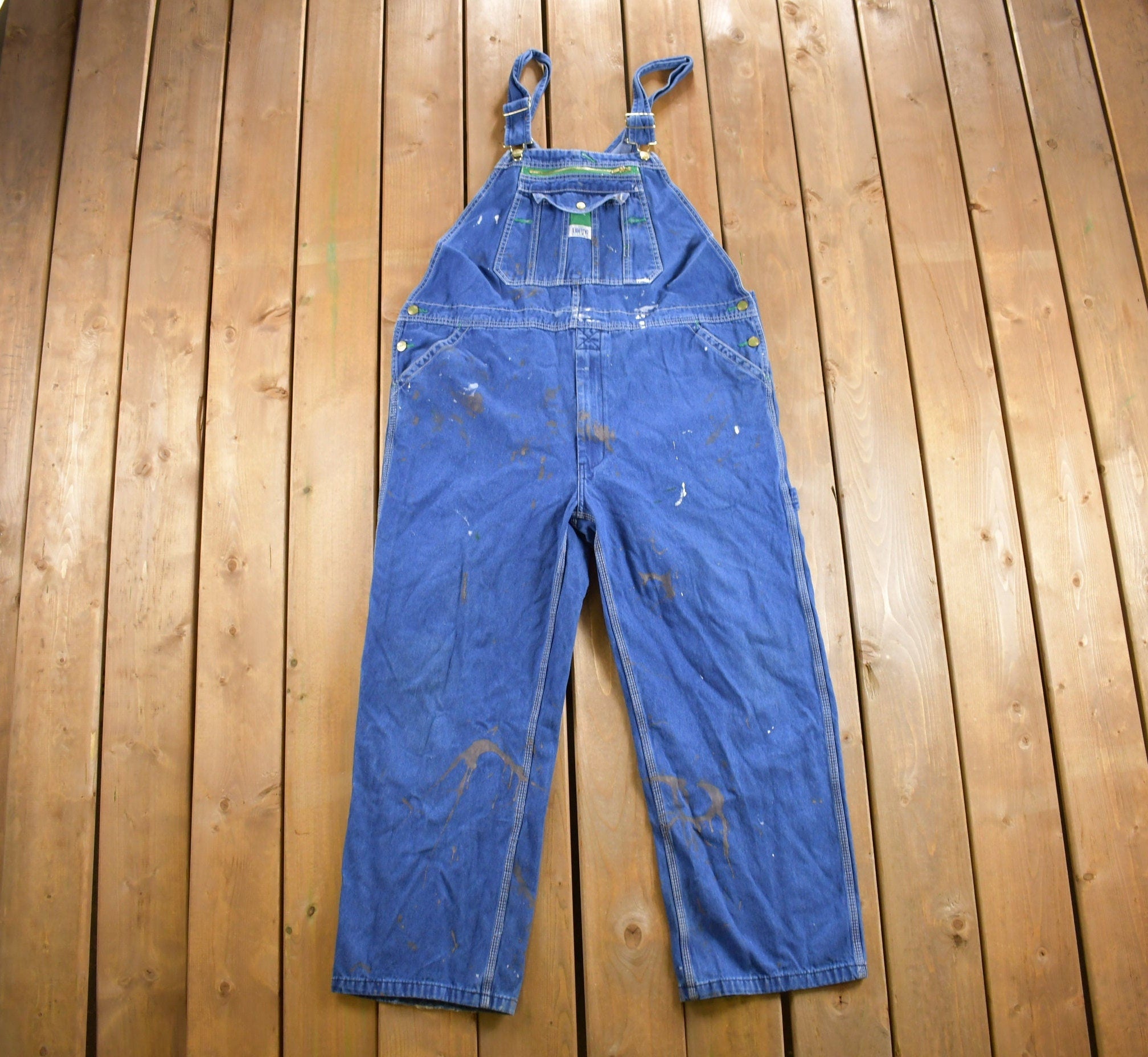 Vintage 1990s Liberty Jeans Denim Overalls Size 40 x 28 / Vintage Overalls  / Streetwear / Vintage Workwear / Distressed