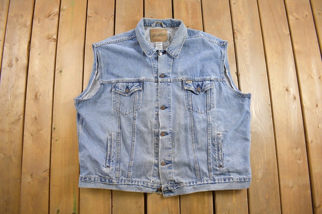 Vintage 1990s Levis Denim Jean Jacket Vest Size 4XL