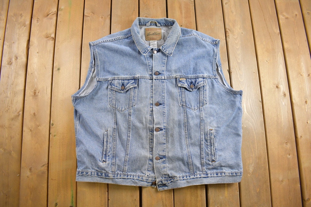 Vintage 1990s Levis Denim Jean Jacket Vest Size 4XL