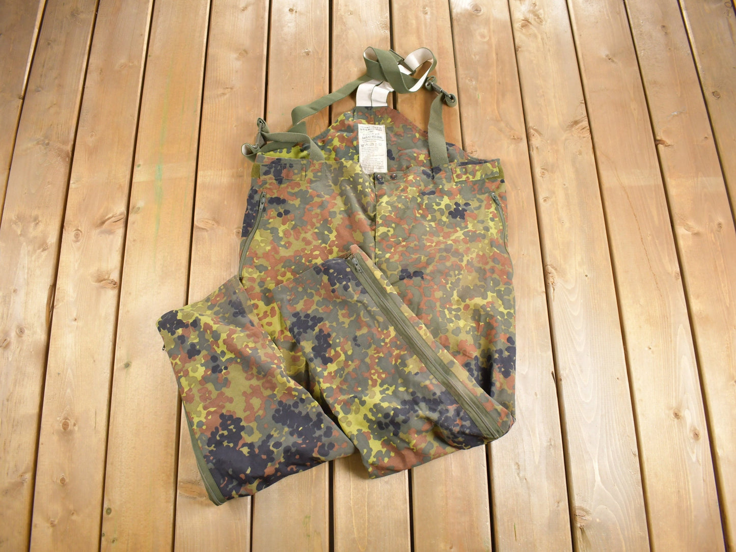 Vintage 1991 German Army Camouflage Suspenders Size 52 Extra Large / Streetwear / Army Pants / Military Pant's / Vintage Suspenders