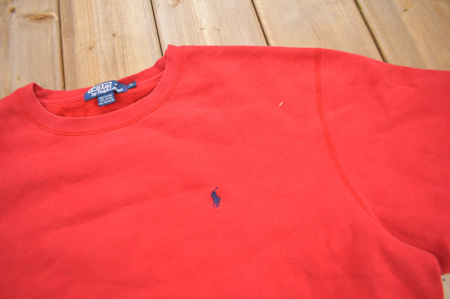 Vintage 1990s Polo Ralph Lauren Red Crewneck Sweatshirt / 90s Crewneck / Small Pony / Streetwear / Vintage Polo