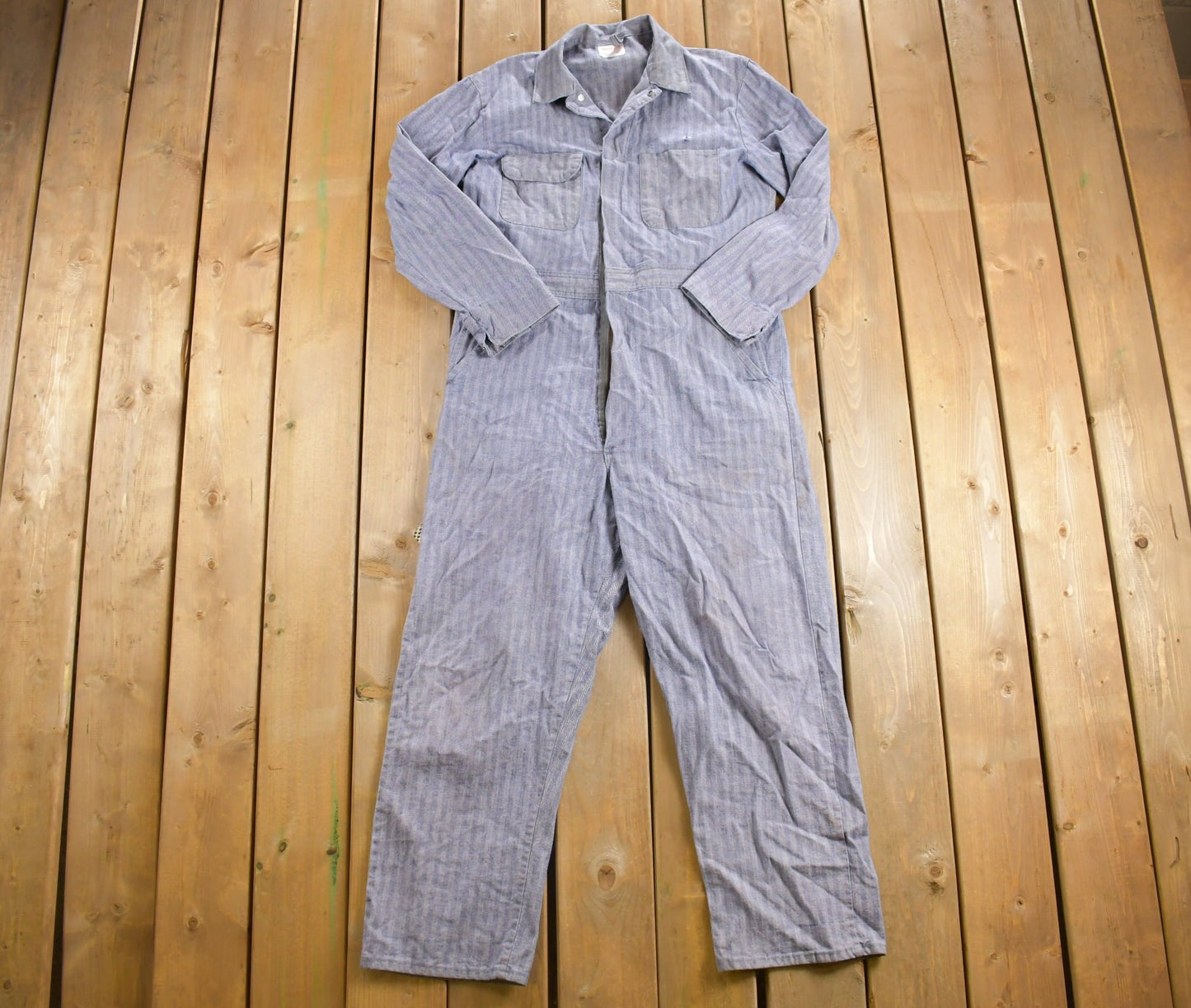 Vintage 1980s Topp Master Herringbone Coveralls / Vintage Coveralls / Distressed Workwear / One Piece Work Suit / Made in USA