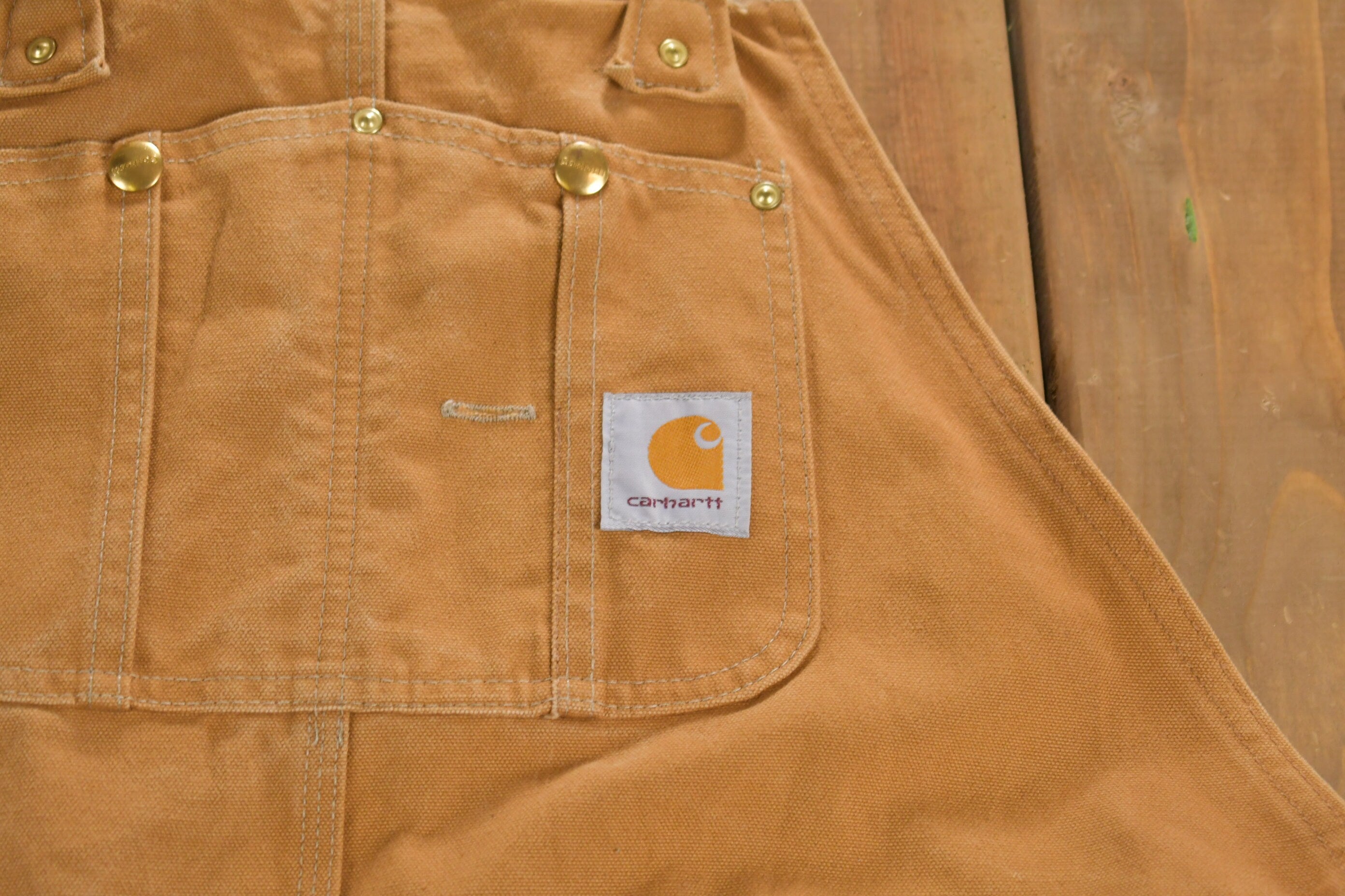 Vintage 1980s Carhartt Double Knee Quilted Canvas Overalls