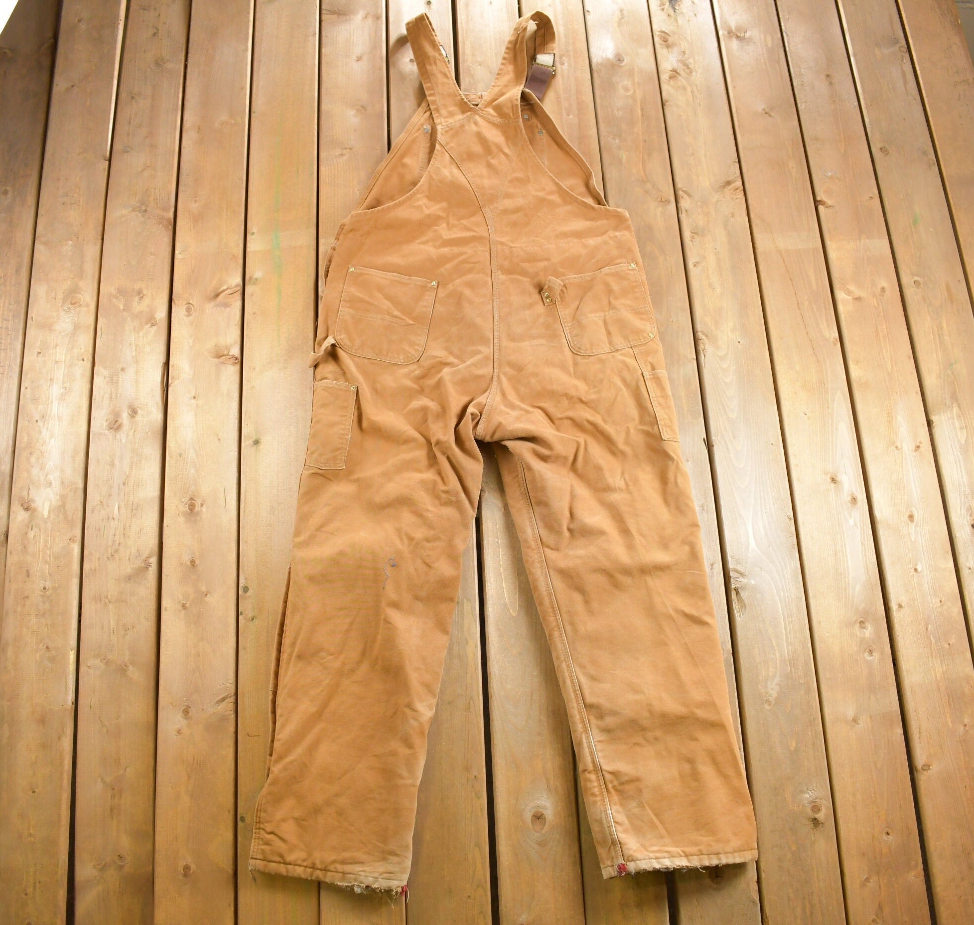 Vintage 1980s Carhartt Double Knee Quilted Canvas Overalls