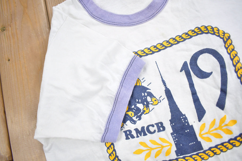 Vintage 1960s 19th Seabees RMCB Graphic Ringer T Shirt Militaria