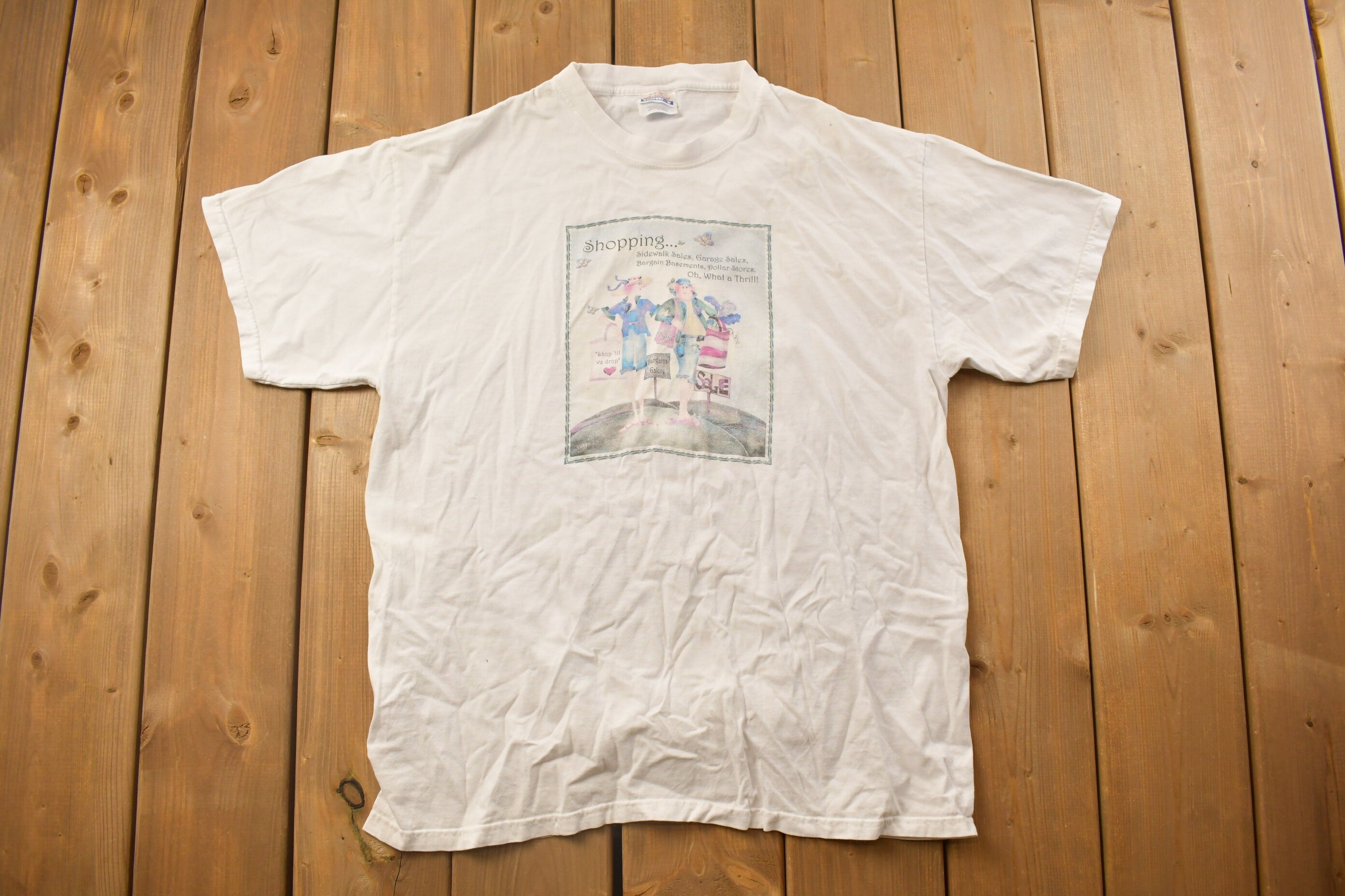Vintage 1990s "Shopping... What A Thrill!" Graphic T Shirt